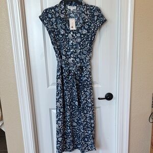 Lucky Brand Navy Floral Midi Dress